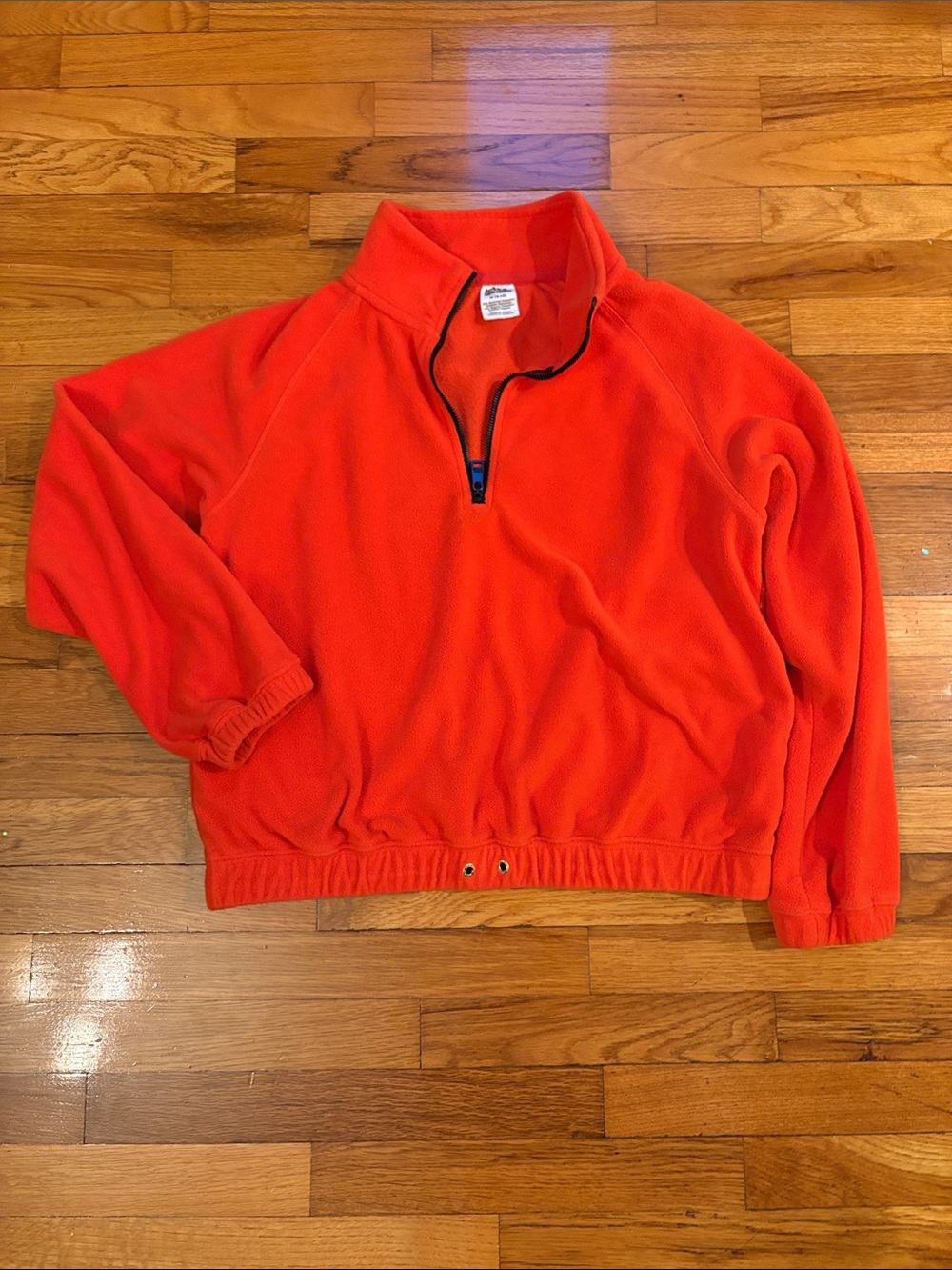 Women’s Love & Sports Vibrant Orange Quarter-Zip Fleece Pullover - Size med 8/10